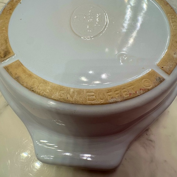 Emile Henry Round French Casserole Pie Stoneware White France Ovenware Buffet - Picture 9 of 12